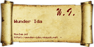 Wunder Ida névjegykártya